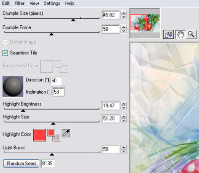 Crumple Settings