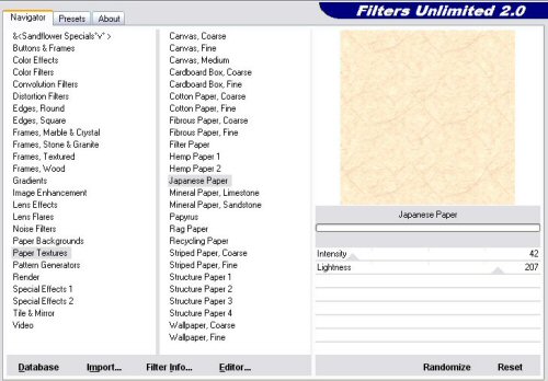 Filters Unlimited Settings