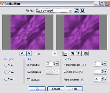 Radial Blur Settings