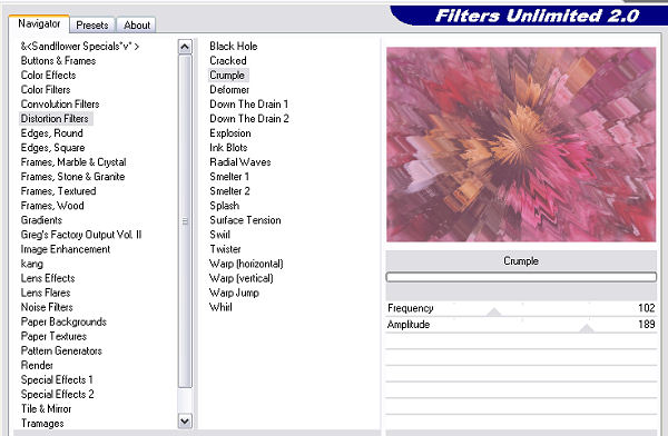 Filters Unlimited Settings